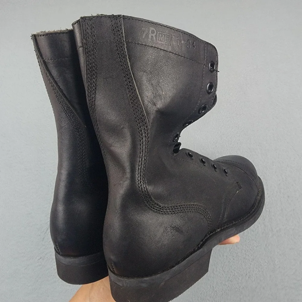 Vintage Bilt Rite Steel Toe Combat Boots Mens Size 7R Black Leather ANSI 1991
